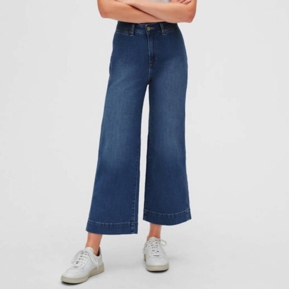 GAP high rise wide leg crop jeans